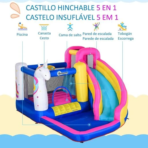 Outsunny - Castillo Hinchable Infantil 5 En 1 - Imagen 4