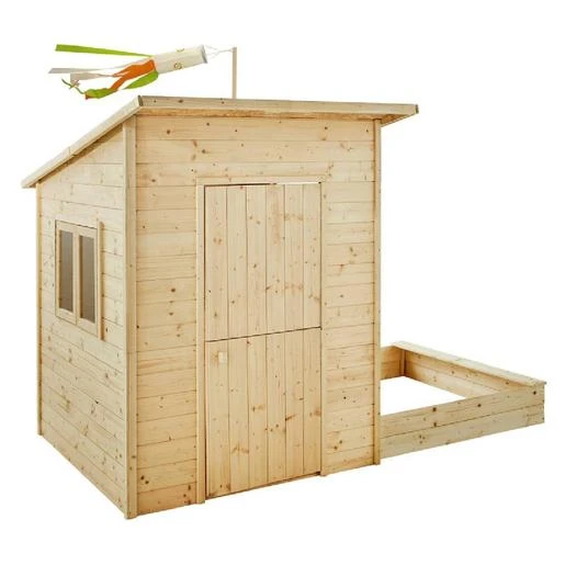 Casita Infantil De Madera Con Gran Arenero Palm Springs - Imagen 2