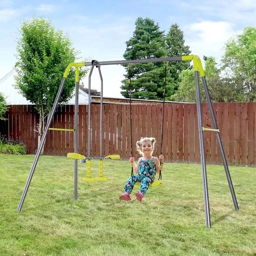 Homcom - Columpio Doble Con Asiento Y Balancín - Imagen 8