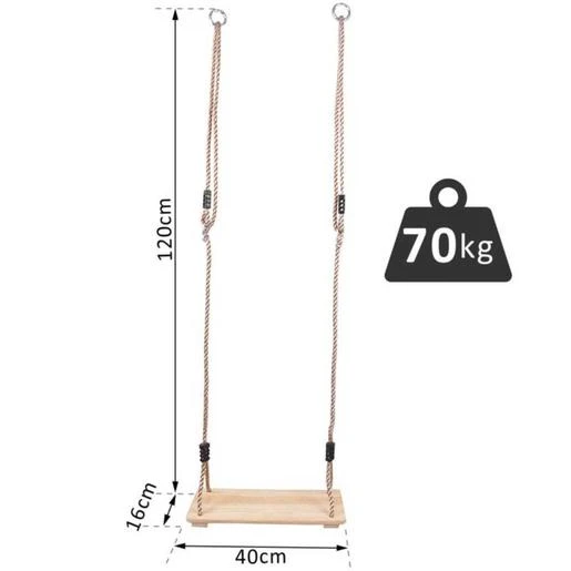 Homcom - Columpio Infantil Con Cuerda Madera HomCom - Imagen 3