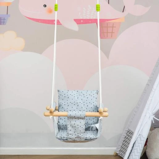 Outsunny - Columpio Para Bebés Azul - Imagen 4