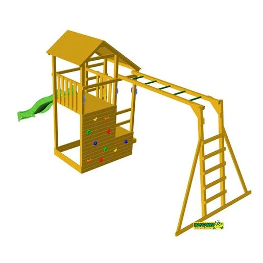 Parque Juegos Infantil De Madera Teide XL Con Puente