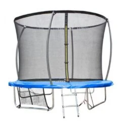 Cama Elástica Exterior De 305 Cm Con Red, Escalera Y Refuerzo De Protección