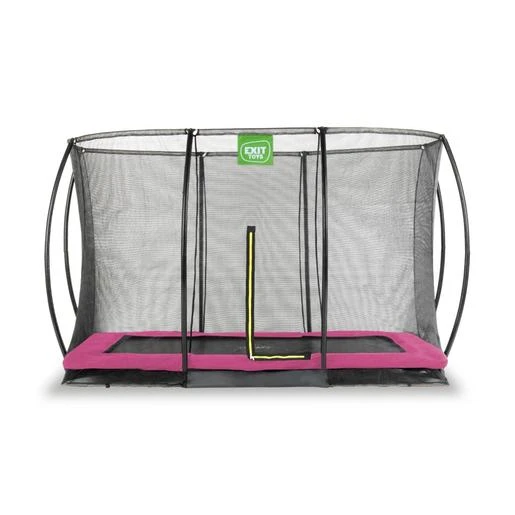 EXIT TOYS Exit - Cama Elástica Silhouette Rectangular De Suelo Rosa 214 Cm