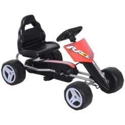 Homcom - Kart A Pedales Con Asiento Ajustable