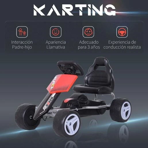 Homcom - Kart A Pedales Con Asiento Ajustable - Imagen 4