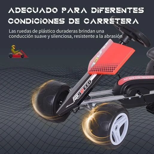 Homcom - Kart A Pedales Con Asiento Ajustable - Imagen 6