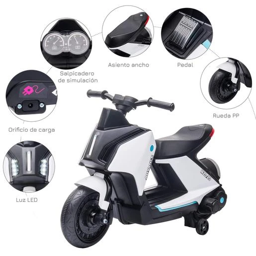 Homcom - Moto Eléctrica Infantil Vehículo De Batería - Imagen 6