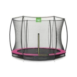 EXIT TOYS Exit - Cama Elástica Silhouette Redonda De Suelo Rosa 244 Cm
