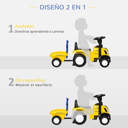 Homcom - Correpasillos Tractor Con Remolque - Imagen 4