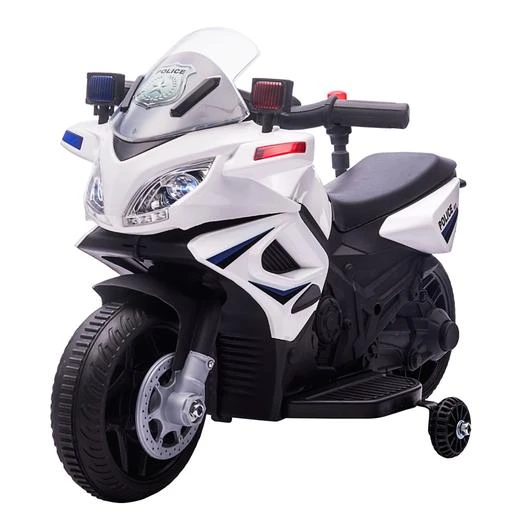 Homcom - Moto Eléctrica Batería Diseño Policía Con Ruedas De Equilibrio