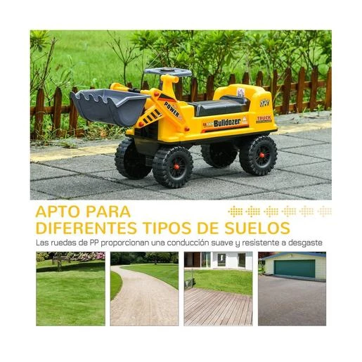 Homcom - Correpasillos Tractor Bulldozer Amarillo - Imagen 7