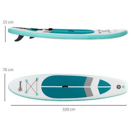 Tabla De Paddle Surf Hinchable Outsunny Blanca - Imagen 3