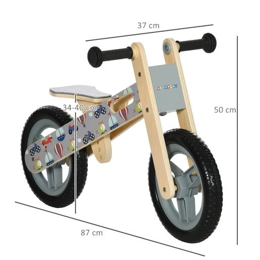 HOMCOM Aiyaplay - Bicicleta De Madera Sin Pedales - Imagen 3