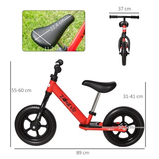 Homcom - Bicicleta De Equilibrio Regulable Sin Pedales Roja - Imagen 3