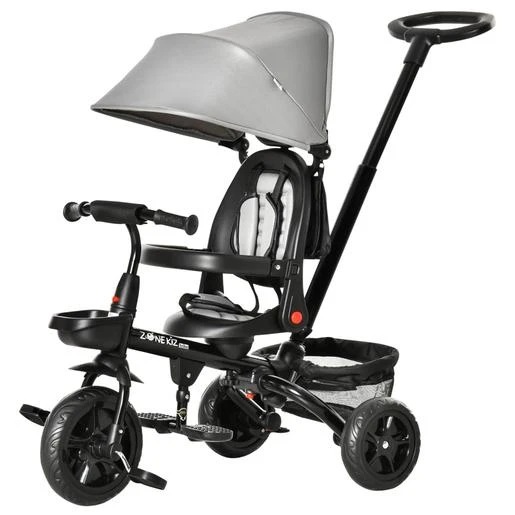 Homcom - Triciclo Plegable Evolutivo Con Capota Gris