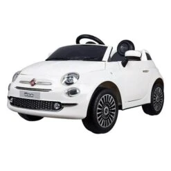 Coche Electrico Fiat Blanco Con Radio Control