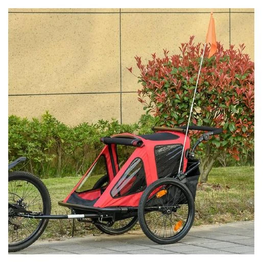 Homcom - Remolque De Bicicleta Infantil 2 En 1 - Imagen 2