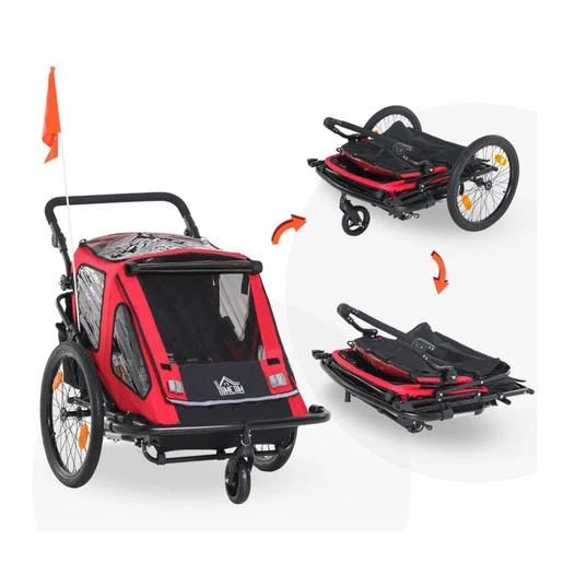 Homcom - Remolque De Bicicleta Infantil 2 En 1 - Imagen 5