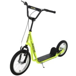 Homcom - Patinete Scooter Ajustable Neon
