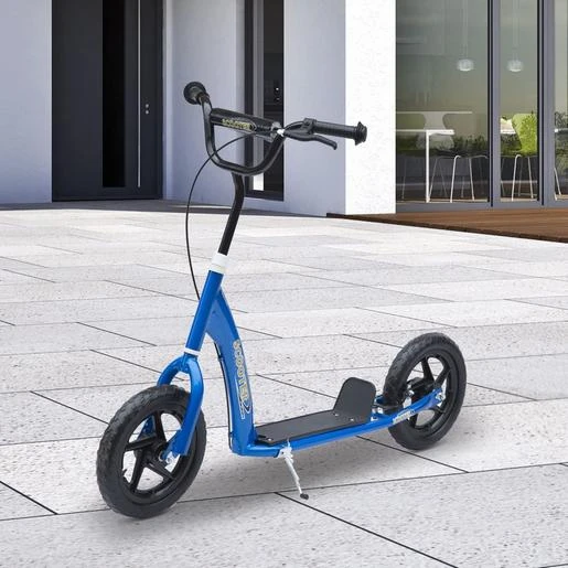 Homcom - Patinete Scooter Ajustable 2 Ruedas Azul - Imagen 2