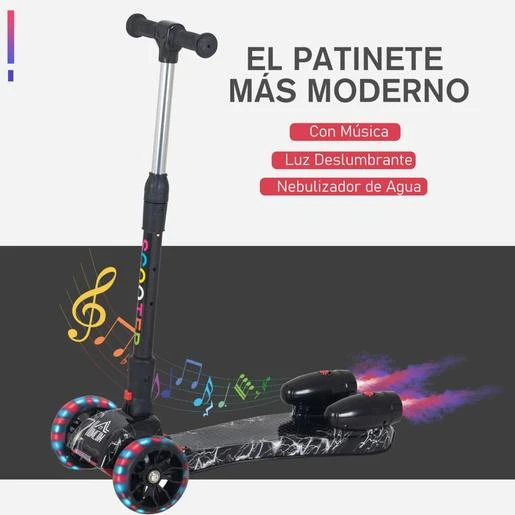 Homcom - Patinete Scooter Con Efectos De Luz Y Sonido - Imagen 5