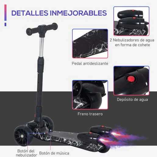 Homcom - Patinete Scooter Con Efectos De Luz Y Sonido - Imagen 7