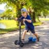 Homcom - Patinete Scooter Azul Con Efectos De Luz Y Sonido