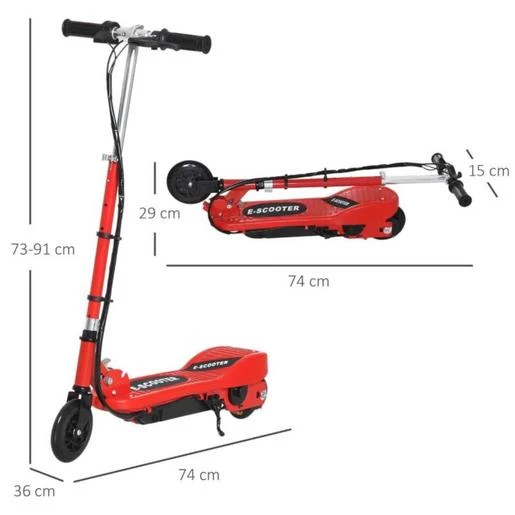 Homcom - Patinete Eléctrico Plegable Acero Rojo HomCom - Imagen 5