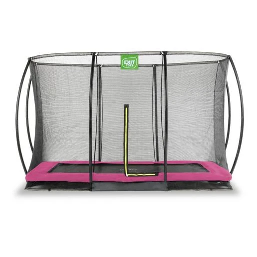 EXIT TOYS Exit - Cama Elástica Silhouette Rectangular De Suelo Rosa 244 Cm