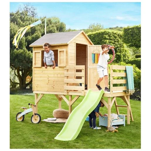 Casa Infantil De Madera Con Tobogán Josephine - Imagen 2